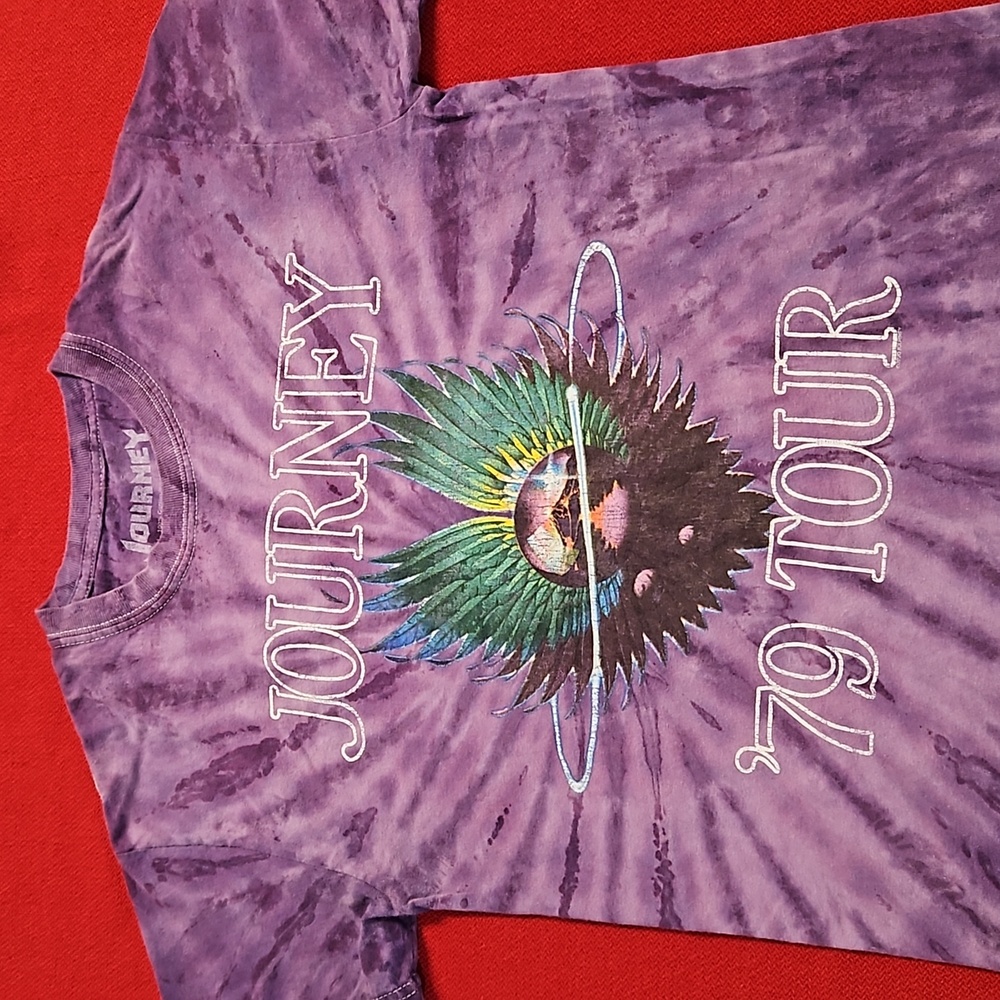 JOURNEY '79 TOUR Purple tie dye graphic tee band merchandise UNISEX Small - Picture 2 of 6